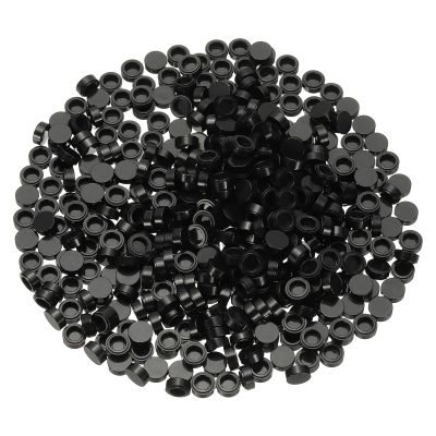 PATIKIL 455 Pcs Flat Blocks Bulk, 1x1 Round Black Classic Tiles Smooth Surface Mini Building Blocks Accessories Compatible Bricks Kits for Building Floor Walls Mosaic Pixel Arts