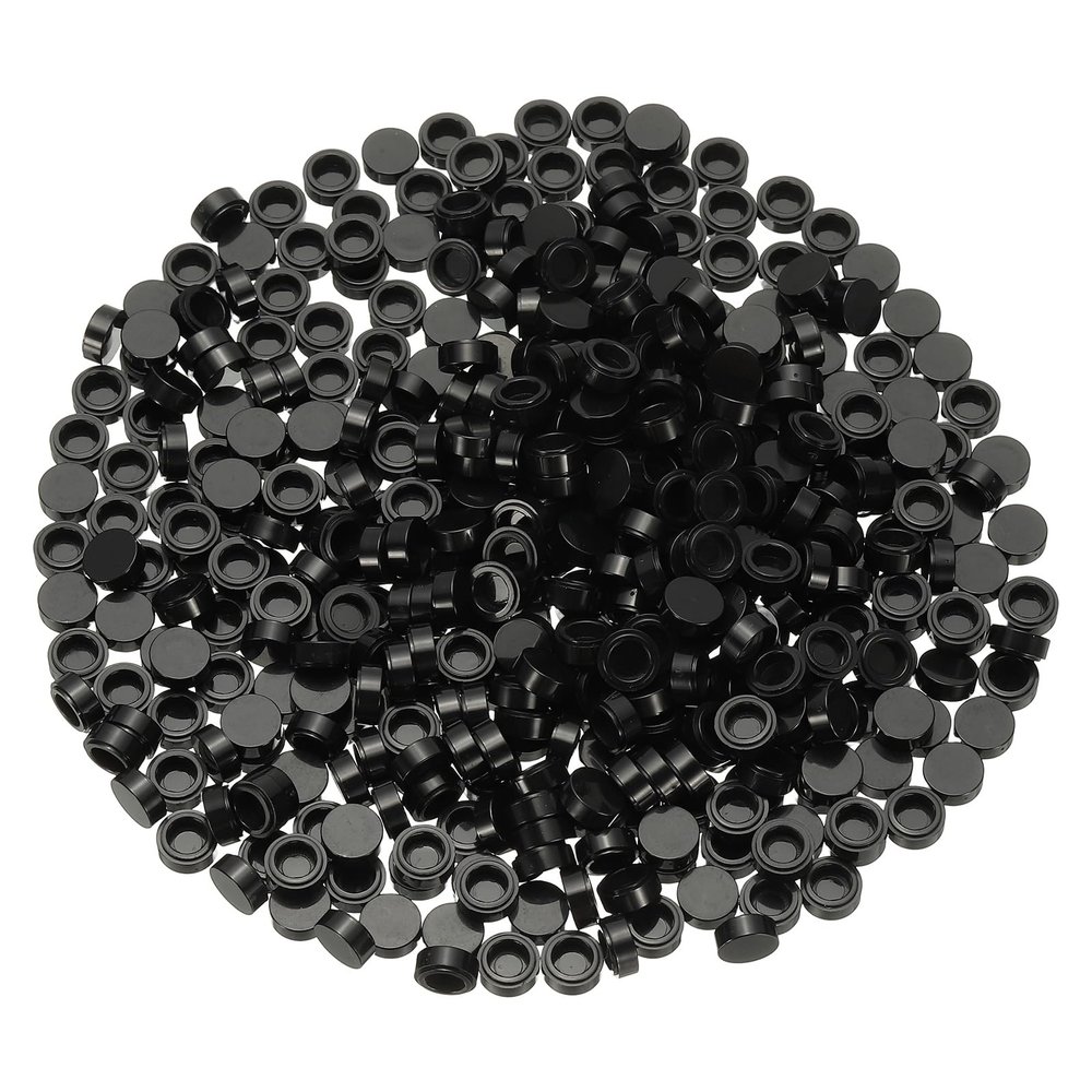 PATIKIL 455 Pcs Flat Blocks Bulk, 1x1 Round Black Classic Tiles Smooth Surface Mini Building Blocks Accessories Compatible Bricks Kits for Building Floor Walls Mosaic Pixel Arts