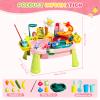 JEFLYM 2026 Upgraded Toddler Sand Water Table Toy with Electric Water Pump, Kids Sand Water with Faucet/Play Food Accessories/Fishing Toy, Kitchen Play Sink Toys for Girl Boy Age 3+ (Pink) view 2