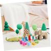 HANABASS 1Set Colorful Wooden Educational Clock for Numbers Learning Clock Safe Enhances Shape Recognition and Color Perception for Boys view 4