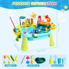 JEFLYM 2026 Upgraded Toddler Sand Water Table Toy with Electric Water Pump, Kids Sand Water with Faucet/Play Food Accessories/Fishing Toy, Kitchen Play Sink Toys for Girl Boy Age 3+ (Blue) view 2
