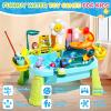 JEFLYM 2026 Upgraded Toddler Sand Water Table Toy with Electric Water Pump, Kids Sand Water with Faucet/Play Food Accessories/Fishing Toy, Kitchen Play Sink Toys for Girl Boy Age 3+ (Blue) view 4