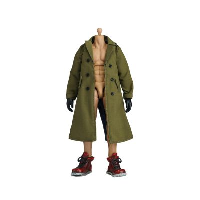 1/12 Action Figure Clothes,Long Trench Coat for 6" Action Figures,1:12 Scale Miniature Coat-only Clothing (Army Green)