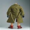 1/12 Action Figure Clothes,Long Trench Coat for 6" Action Figures,1:12 Scale Miniature Coat-only Clothing (Army Green) view 4