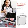 Abaodam Large Capacity Poker Chip Case with Handle Sturdy Alloy Poker Chips and Cards Storage Box Portable Carrying Container and Card view 4