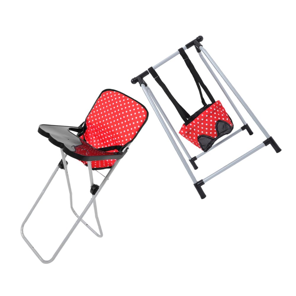Abaodam 2Pcs Doll High Chair and Swing Set Dollhouse Accessories for Role Play Encourages Creativity and Imaginative Play with Sturdy Construction
