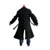 1/12 Action Figure Clothes,Long Trench Coat for 6" Action Figures,1:12 Scale Miniature Coat-only Clothing (Style 1-Black Coat with 1 scarve) view 3