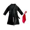 1/12 Action Figure Clothes,Long Trench Coat for 6" Action Figures,1:12 Scale Miniature Coat-only Clothing (Style 1-Black Coat with 1 scarve) view 4