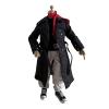 1/12 Action Figure Clothes,Long Trench Coat for 6" Action Figures,1:12 Scale Miniature Coat-only Clothing (Style 2-Black Coat with 2 scarve) view 1