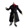 1/12 Action Figure Clothes,Long Trench Coat for 6" Action Figures,1:12 Scale Miniature Coat-only Clothing (Style 2-Black Coat with 2 scarve) view 2