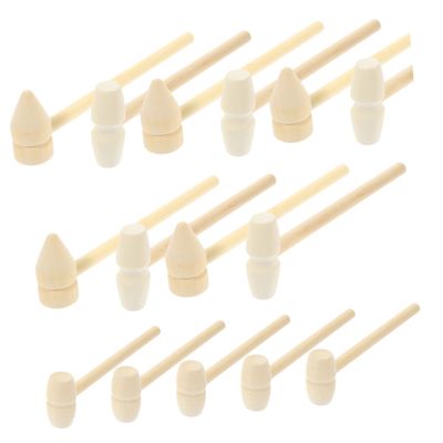 Abaodam 15Pcs Mini Wooden Hammer for Safe Pounding for Boys and Promote Motor Skills Hand Training for Creative Play