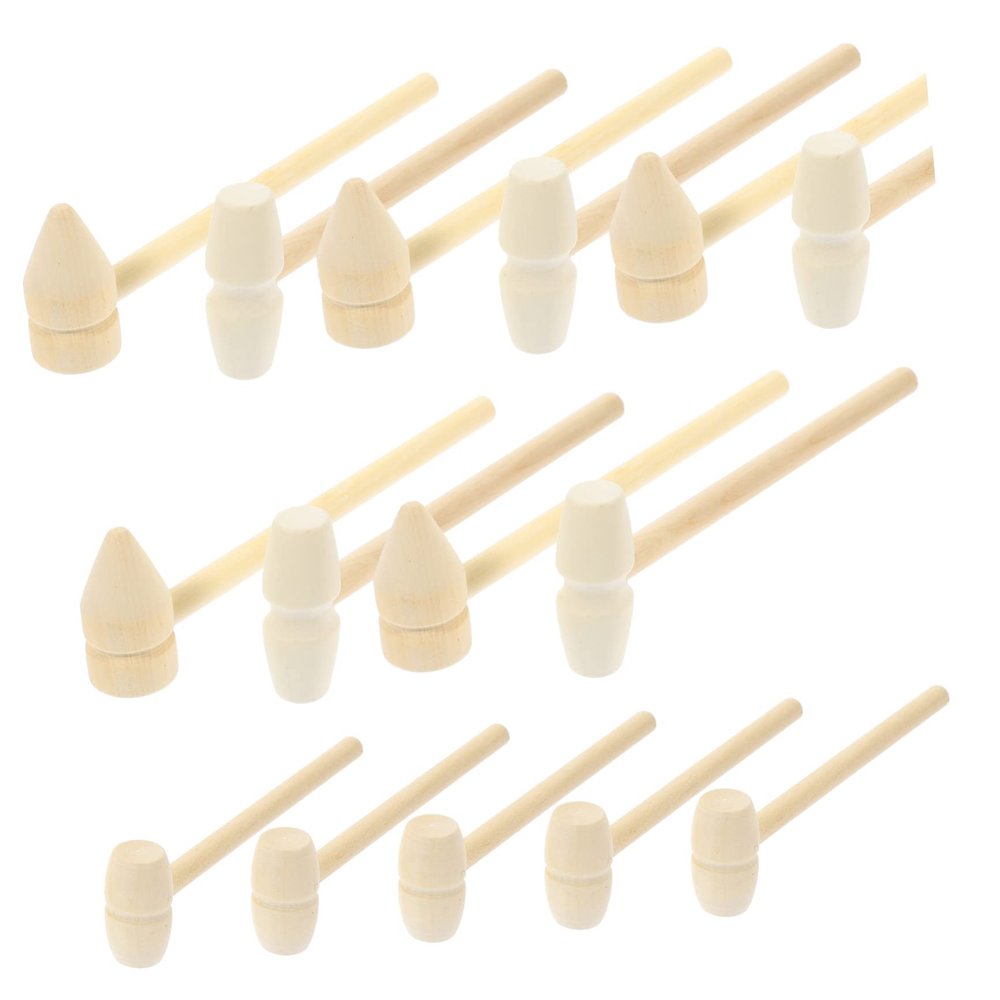 Abaodam 15Pcs Mini Wooden Hammer for Safe Pounding for Boys and Promote Motor Skills Hand Training for Creative Play