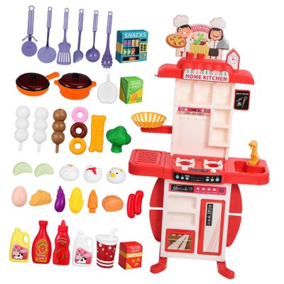 Abaodam 1Set Kitchen Playset Kitchen Safe Sturdy Fun Pretend Play Kitchen with Sound Effects Mini Utensils Realistic Food for Boys Years Old