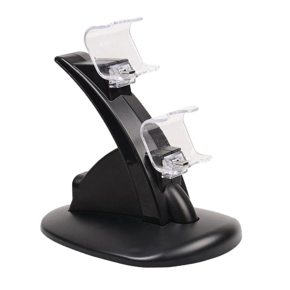 DIYEAH Dual USB Controller Charger Dock Station for Quick Charging with LED Indicator Black Charging Stand for Game Controllers