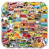 100pcs Cute Cartoon Car Stickers, Excavator Truck Car School Bus and Other Mixed Car Stickers, Suitable for Children and Teenagers Notebooks Diaries Gift Decorations Water Bottles DIY Crafts view 1