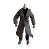 1/12 Action Figure Clothes,Long Trench Coat for 6" Action Figures,1:12 Scale Miniature Coat-only Clothing (Grey) view 1