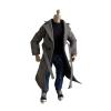 1/12 Action Figure Clothes,Long Trench Coat for 6" Action Figures,1:12 Scale Miniature Coat-only Clothing (Grey) view 2