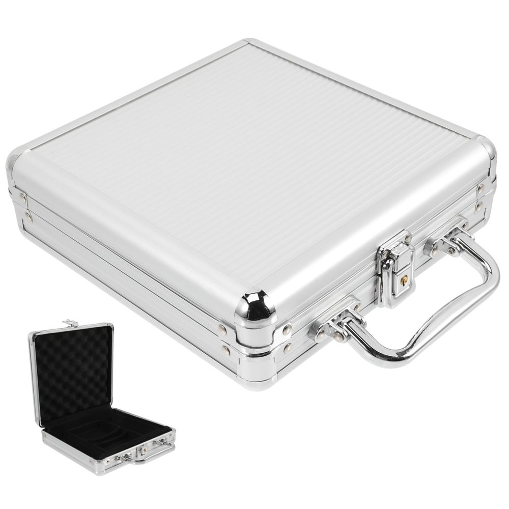 ERINGOGO Large Capacity Poker Chip Carrier Case with Handle Alloy Storage Box for Poker Chips and Cards Easy to Carry Scratch Resistant Design for Game