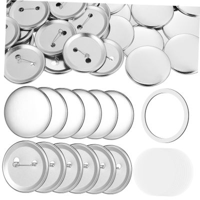 VILLFUL 100 Sets Button Maker Supplies Badge Pins Round Button Making Kit with Covers Films Washers for Crafts Events and Custom Badges