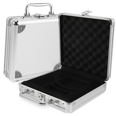Hohopeti Large Capacity Poker Chip Case with Handle Alloy Storage Box for Poker Chips Cards Dice Secure Buckle Lock Design Organized Compartment Structure