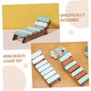 SUPVOX 2Pcs Miniature Dollhouse Beach Chair Lounge Chair Model Fine Workmanship Realistic Design for Mini House Decoration Desktop Ornaments view 3