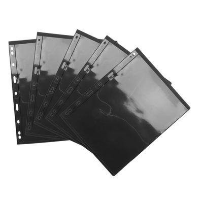 GOOHOCHY 9-Hole Stamp Album Pages 5pcs Standard Black Background Double-Sided Sheets for Stamp Collectors Compatible Binder Albums for Postage and Currency Storage