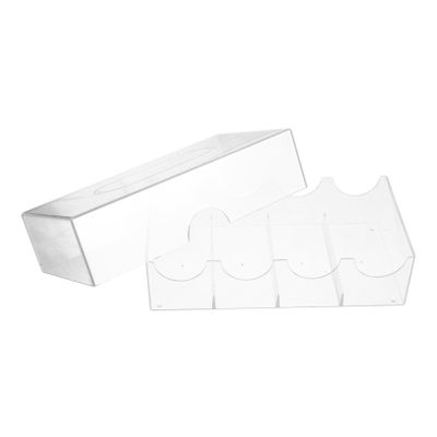 HOODANCOS Poker Chip Holder Storage Box Acrylic Poker Chip Case 4 Compartments Design for Home Games