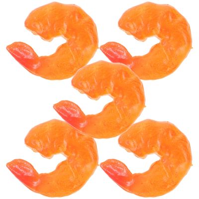 Abaodam 5Pcs Lifelike Simulation Shrimp Model for Educational Play Food Prop for Storytelling Role Playing and Pranks for Daycare and Preschool Activities