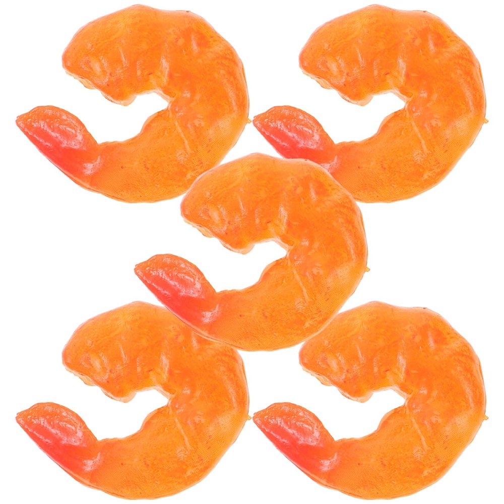 Abaodam 5Pcs Lifelike Simulation Shrimp Model for Educational Play Food Prop for Storytelling Role Playing and Pranks for Daycare and Preschool Activities