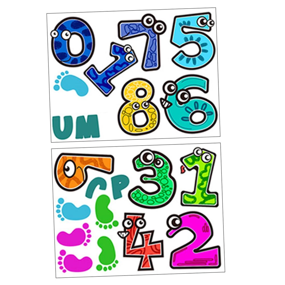 GALPADA 1Set Cartoon Number Game Lattice Floor Decals Removable Decorative Stickers for Nursery Rooms and Game Rooms Material Easy to Clean Fun Patterns