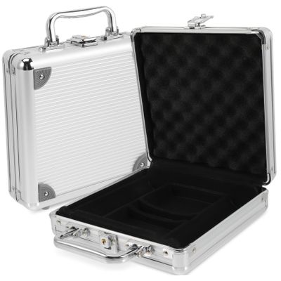 YARNOW Large Capacity Portable Poker Chip Storage Case Alloy Design with Buckle Lock Convenient Handheld Carrier for Poker Cards and Chips for