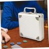 YARNOW Large Capacity Portable Poker Chip Storage Case Alloy Design with Buckle Lock Convenient Handheld Carrier for Poker Cards and Chips for view 3