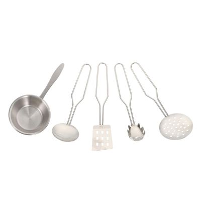 HANABASS 1Set Kitchenware Stainless Steel Cookware Plaything for Pretend Cooking and Stir Frying Safe Design with Smooth Edges for Boys