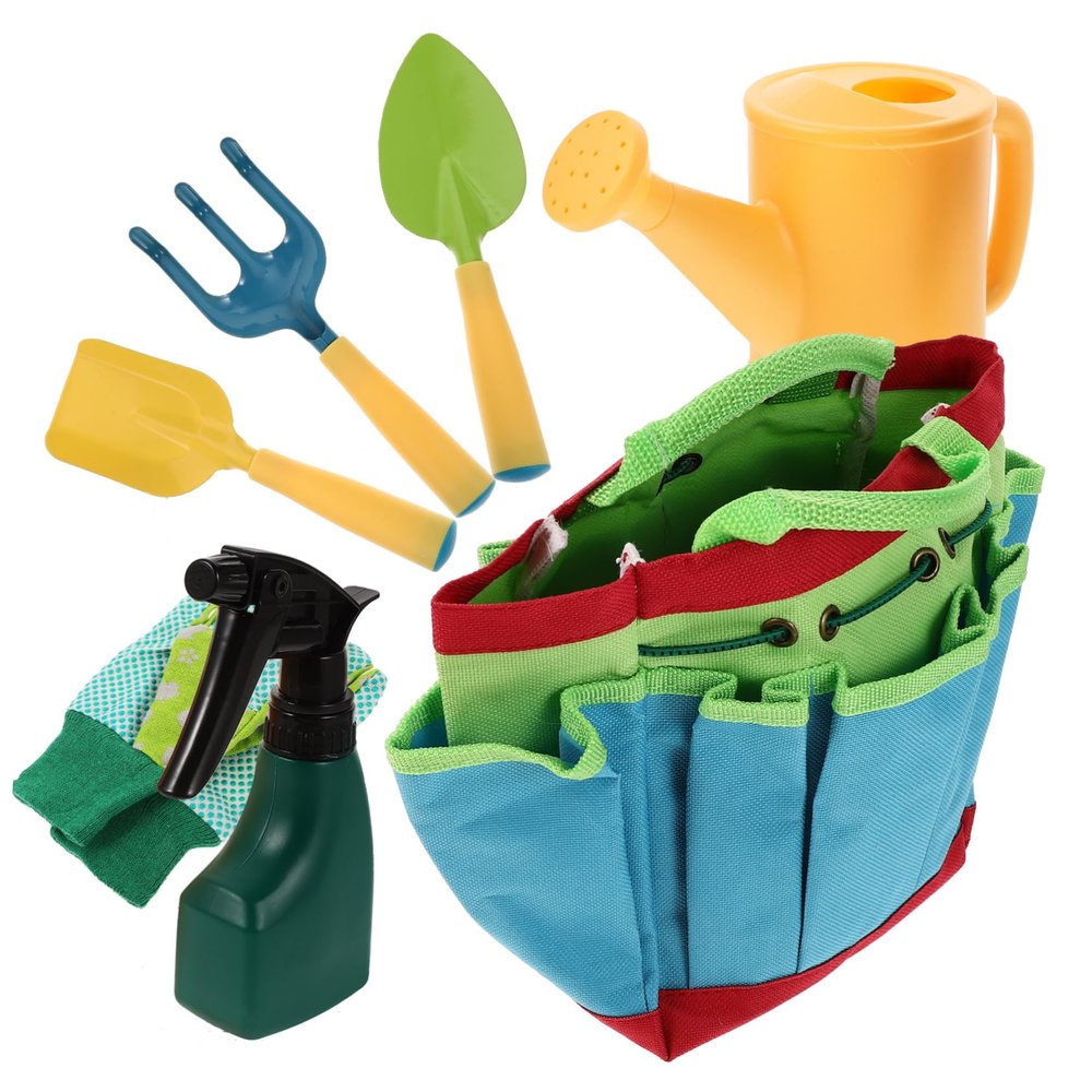 LIOOBO 1Set Gardening Tools for Outdoor Planting Kit with Shovels Rakes and Watering Pot for Boys and Gardening Fun