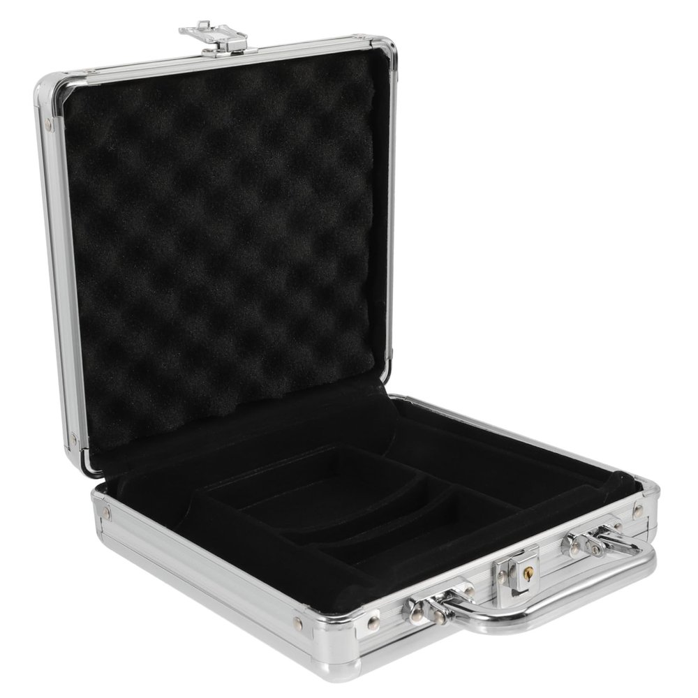 HOOTNEE Poker Chip Case Carrier Aluminum Storage Box for Poker Games Blackjack Card Games Portable Large Capacity