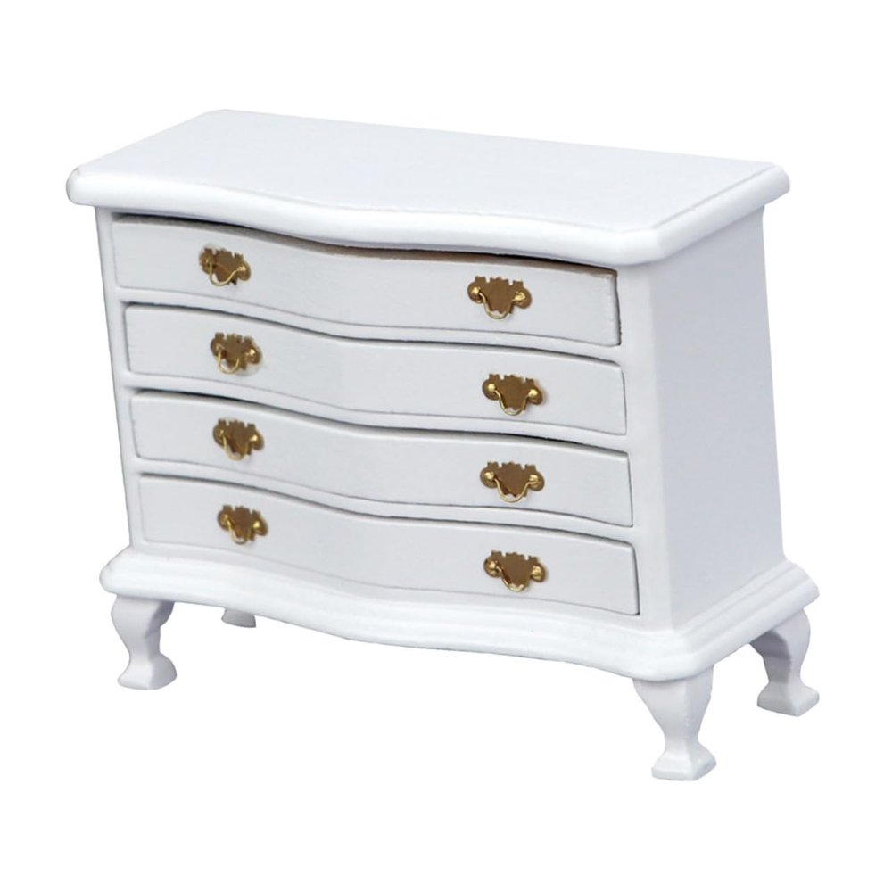Abaodam 1Pc Scale White Dollhouse Chest with Multi Drawer Design for Home Decoration and Mini House Display