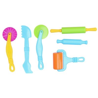 6PCS Clay Dough Tool Kit, Plastic Bright Color Playdoh Tools Preschool Toys for Family Parent Child Manual and Interaction Clay Classes