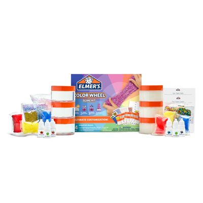 Elmer's Color Wheel Slime Kit, Includes Elmer's GUE Premade Slime, Clay Color Pigments, Scents, Sheet Labels, 24 Piece Kit