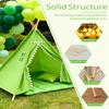 2 Pack Teepee Tent for Kids, Children Play Tents for Girls & Boys Slumber Party, Cotton Linen Playhouse Sleepover Tent with Pompom & Lights view 3