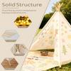 2 Pack Teepee Tent for Kids, Children Play Tents for Girls & Boys Slumber Party, Cotton Canvas Playhouse Sleepover Tent with Pompom & Lights view 3
