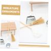 Yardwe 1Set Miniature Dollhouse Cleaning Accessories Mini Mop Broom Dustpan Bucket Prop for Playhouse for Miniature Model Decor Collection view 2