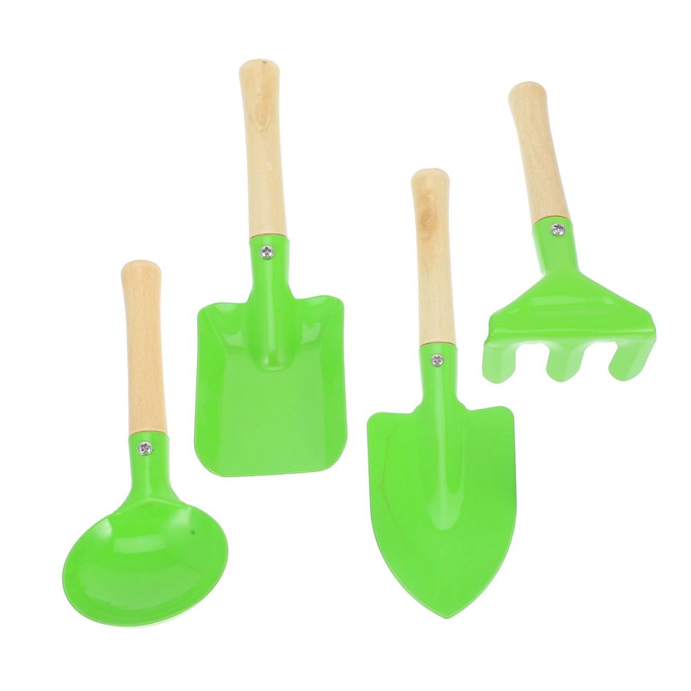 BRIGHTFUFU 4Pcs Beach Sand Lightweight Gardening Shovels and Rakes for Fun and Digging Tools for Beach Play and Imaginative Learning