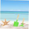 BRIGHTFUFU 4Pcs Beach Sand Lightweight Gardening Shovels and Rakes for Fun and Digging Tools for Beach Play and Imaginative Learning view 4