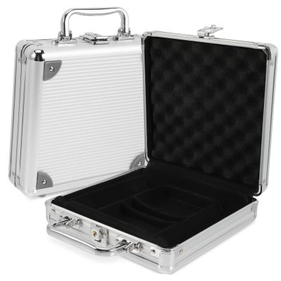 ifundom Alloy Poker Chip Case with Large Capacity Travel Poker Cards Box Scratch Protection and Easy Carrying Secure Buckle Lock Design for Safe Storage