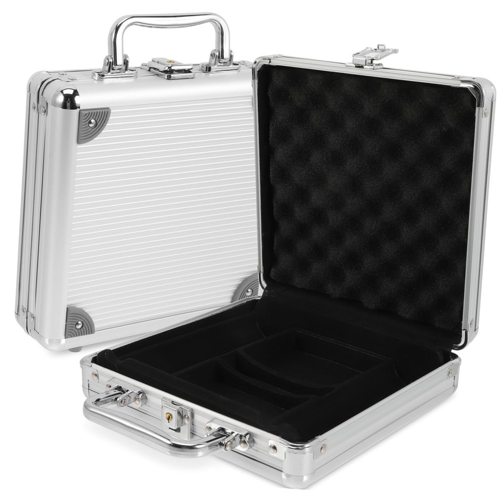 ifundom Alloy Poker Chip Case with Large Capacity Travel Poker Cards Box Scratch Protection and Easy Carrying Secure Buckle Lock Design for Safe Storage