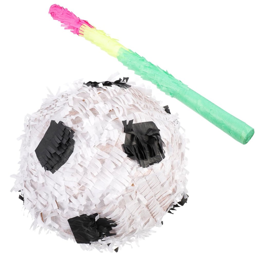 BRIGHTFUFU 2Pcs Soccer Ball Pinata with Pinata Stick Football Party Decoration for Sports Themed Birthdays Fill with Candy for Adults
