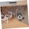 BRIGHTFUFU 1Set Miniature Dog Kennel Dog House Bowl and Food Model for House and Accessories for Miniature Craft Enthusiasts view 2