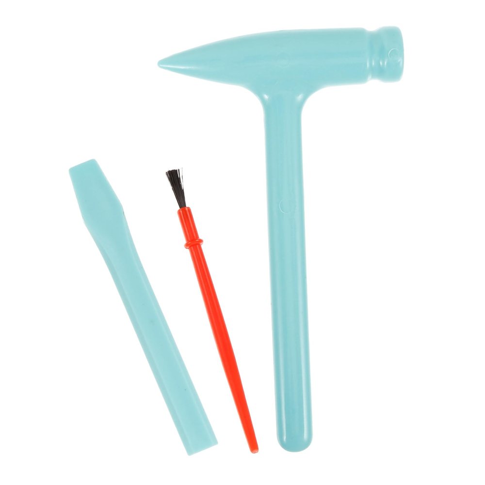 FELTECHELECTR 3Sets Archaeological Excavation Tool Digging Hammer Brush and Chisel Educational for Boys and Stimulate Imagination and Enhance Sensory Skills