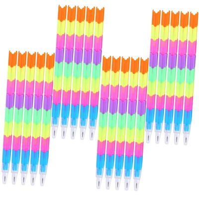 25Pcs Non Sharpening Stackable Pencils for Fun Multi Functional Writing Tools Creative Educational School Supplies for Students