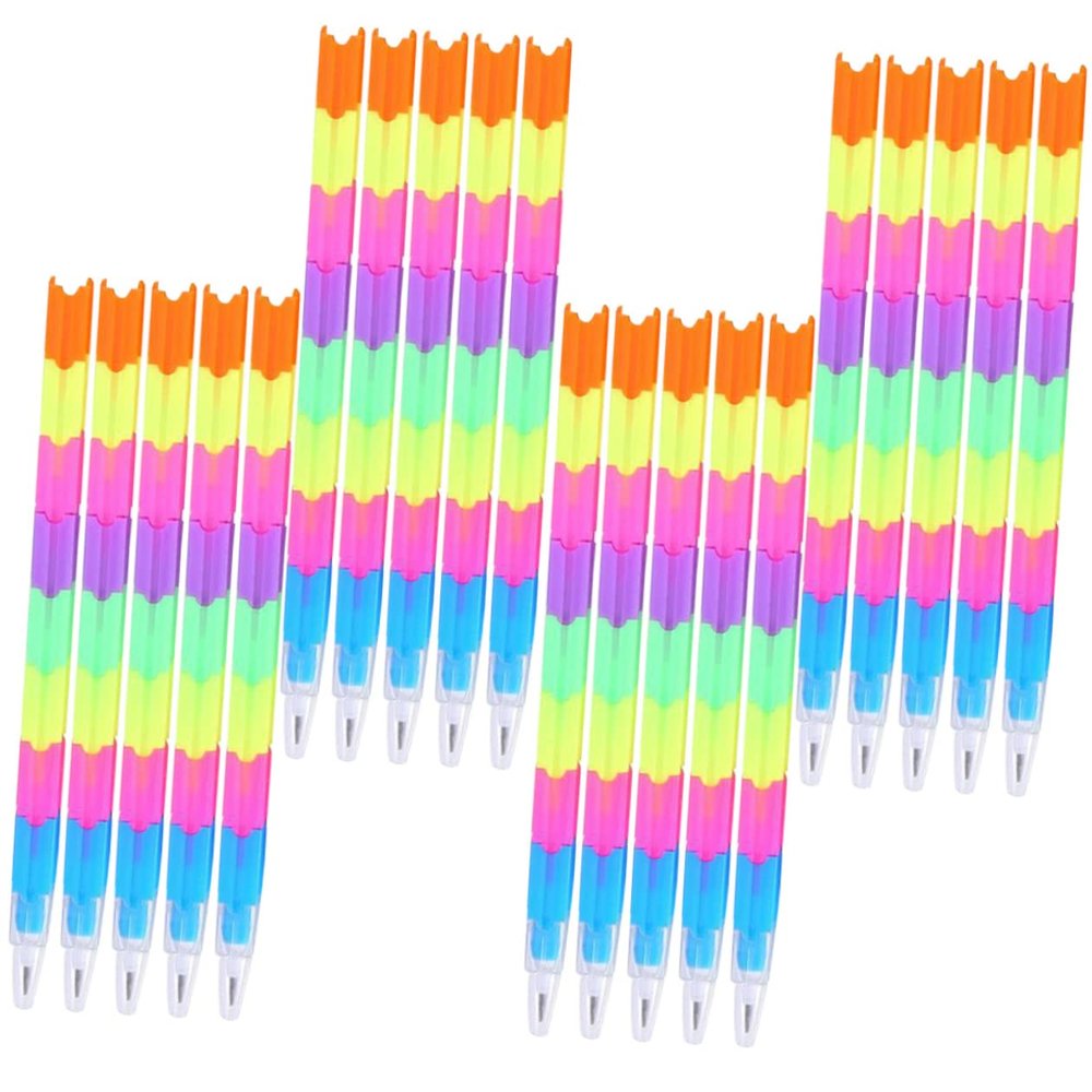 25Pcs Non Sharpening Stackable Pencils for Fun Multi Functional Writing Tools Creative Educational School Supplies for Students